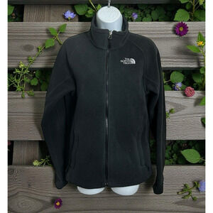 The North Face Fleece Glacier Fleece Jacket Women's Sz Small Black Front Zip